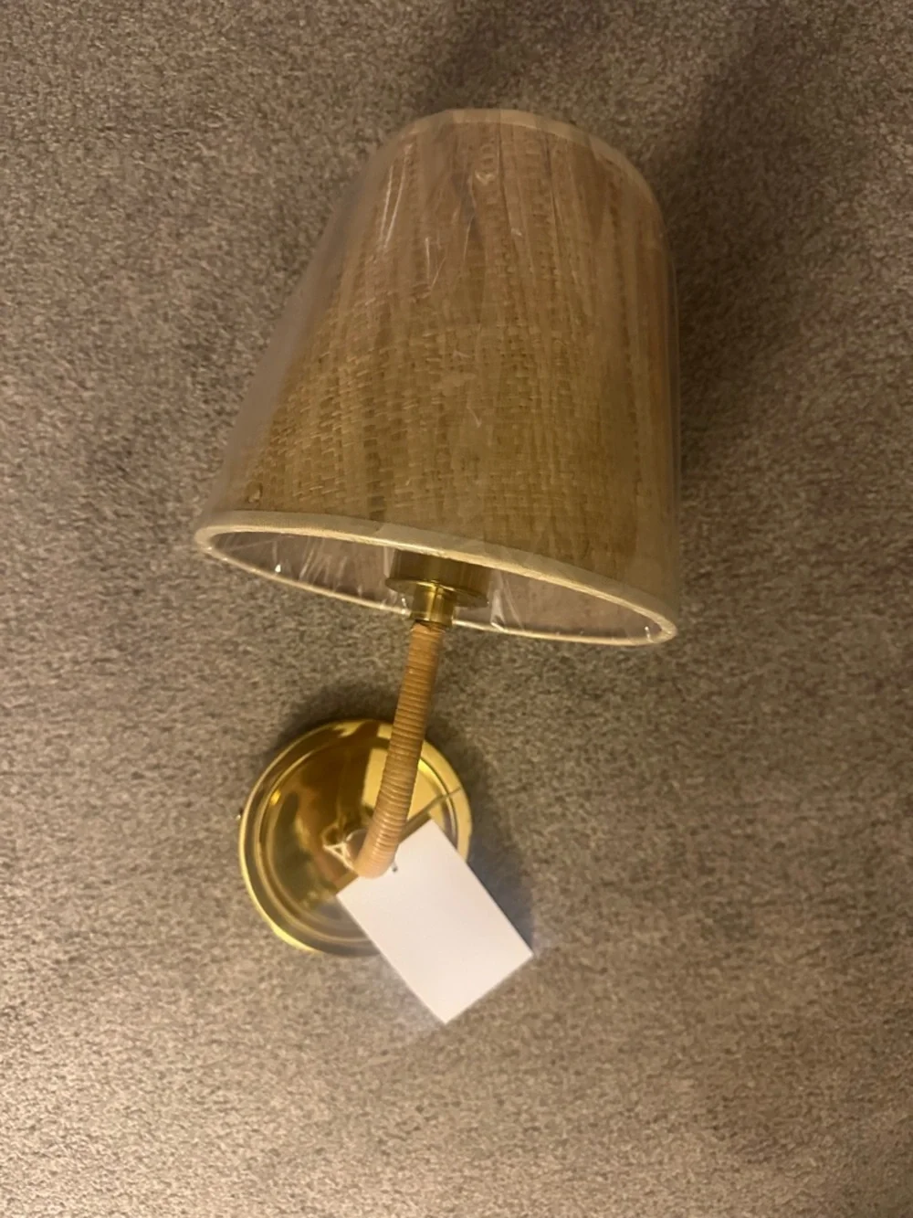 Serena & Lily Brass Wall Sconce with Natural Woven Shade